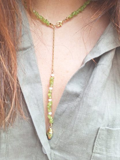 Collar artesanal de piedra natural Peridoto